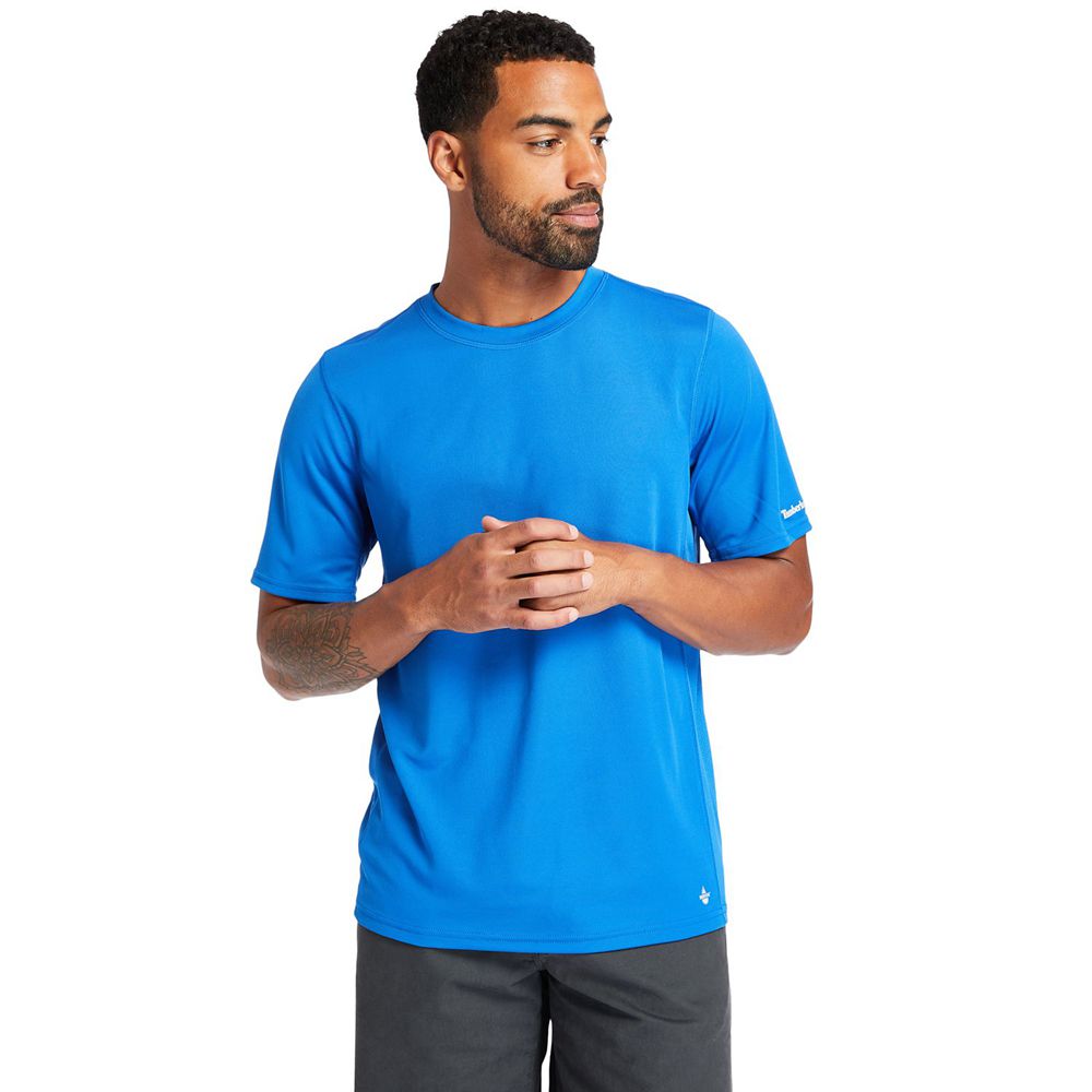 Timberland Μπλουζάκια Ανδρικα Μπλε - Pro® Wicking Good Short-Sleeve - Greece 9725063-CE